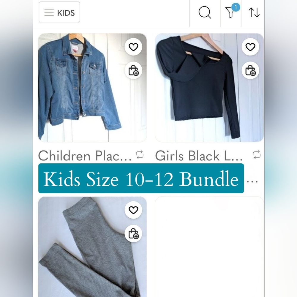 Girls 3 pc. Fall Bundle: Jean Jacket, Leggings + Top. Size 10.